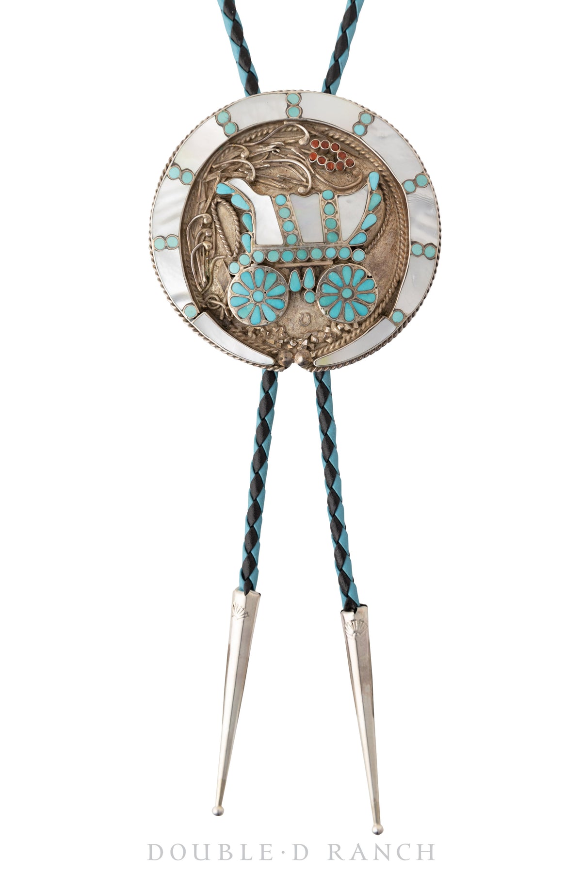 Belt & Bolo Set, Inlay, Conestoga Wagon, Dishta, Hallmark, Vintage, 1692