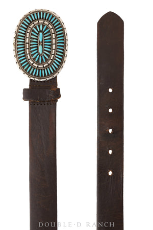 Belt, A Vintage, Buckle, Cluster, Turquoise, Hallmark, Vintage, 276