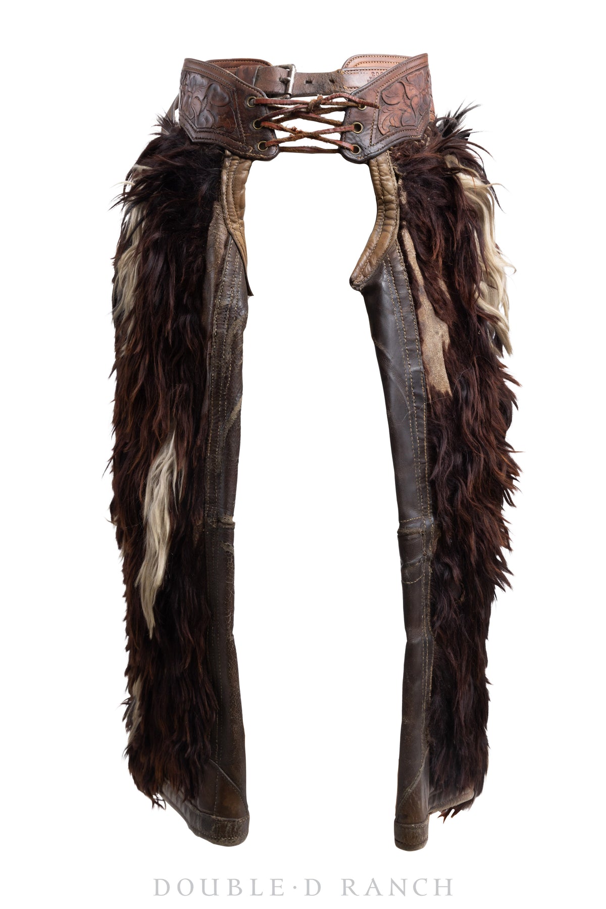 Chaps, Woolies, Hamley & Co. Pendleton Oregon, "Spotted Pinto," Handtooled Leather, Vintage, 802