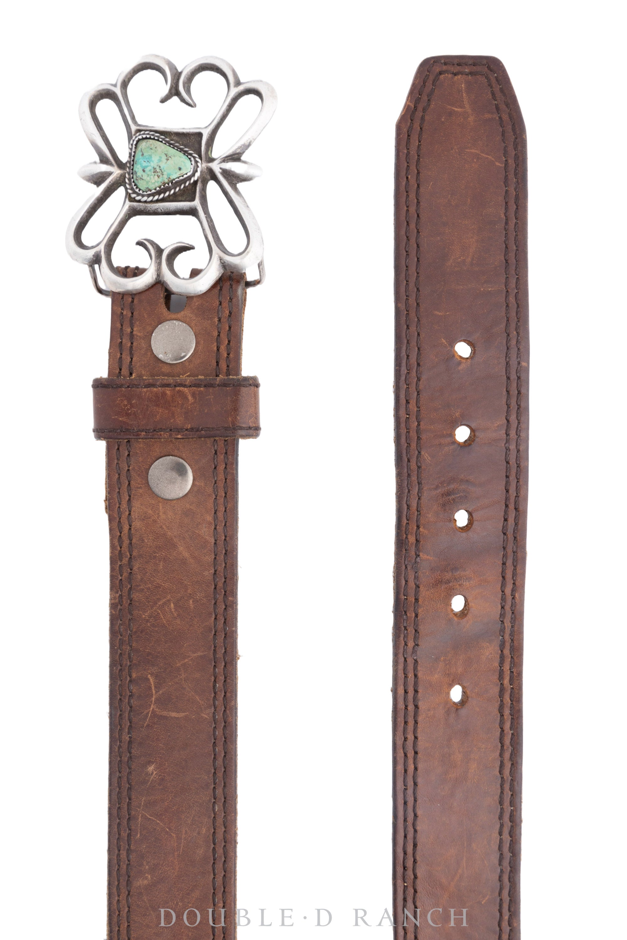Belt, A Buckle, Cast, Turquoise, Vintage, 337