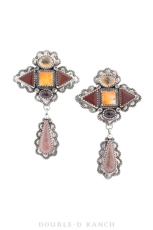 Earrings, Drop, Mixed Stones, Contemporary, 1426