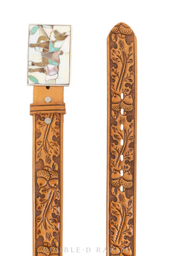 Belt, A Vintage, Buckle, Inlay, Horse, Nora Leekity Hallmark, Vintage,