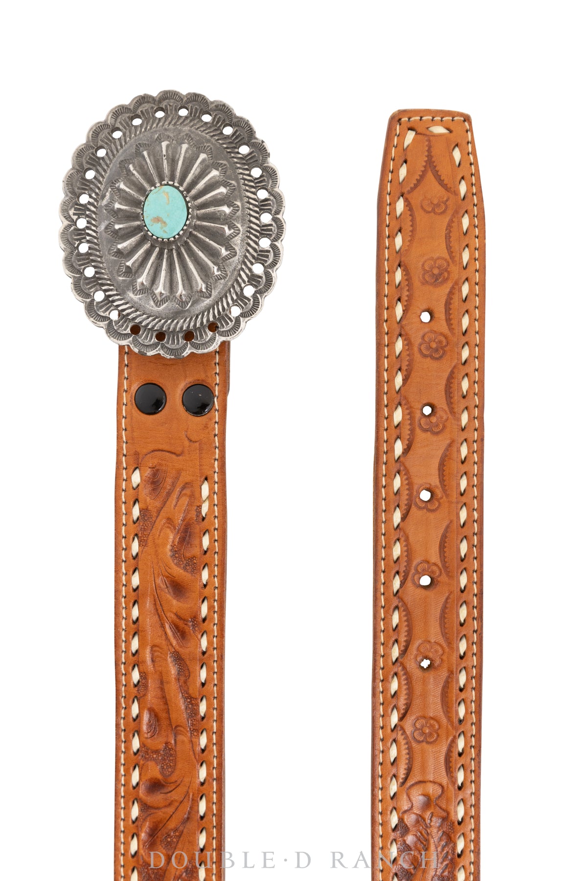 Belt, A Vintage, Buckle, Concho, Turquoise, Single Buckle, Hallmark, Vintage, 553