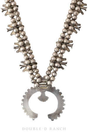 Necklace, Squash Blossom, Turquoise, Cluster, Zuni, Vintage ‘50s, 1958