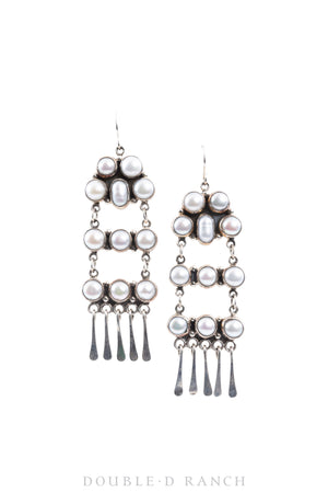 Earrings, Tiered, Mother of Pearl, Artisan, Contemporary, 1439