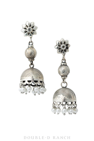 Earrings, Drop, Pearls, Jumka Style, Contemporary, 1062
