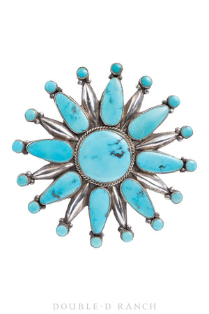 Pin & Pendant, Cluster, Turquoise, Manta, Ondelacy, Hallmark, Vintage, 919