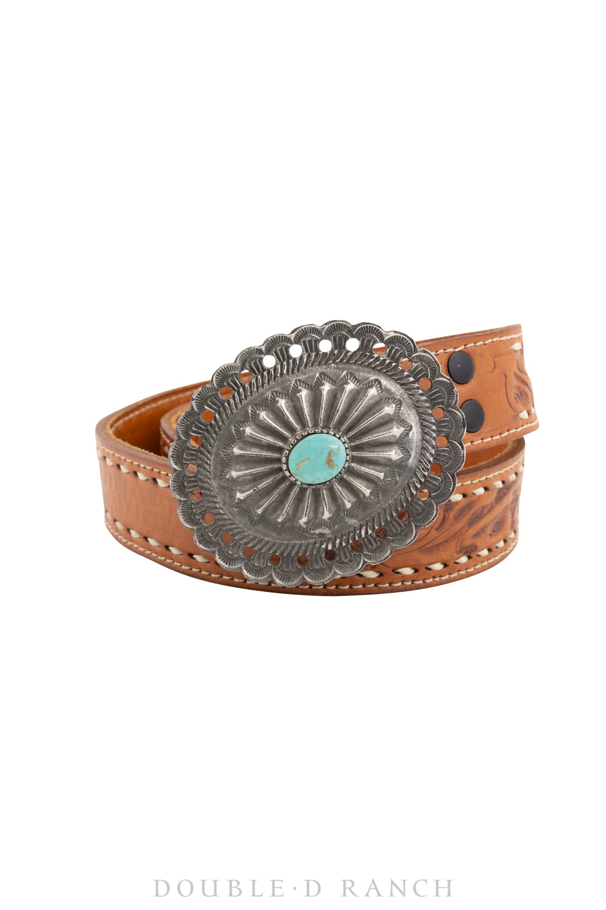 Belt, A Vintage, Buckle, Concho, Turquoise, Single Buckle, Hallmark, Vintage, 553