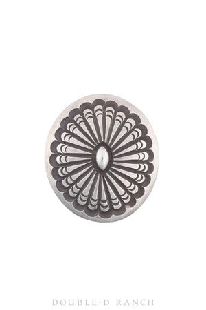 Ring, Concho, Sterling Silver, Stampwork, Hallmark, Contemporary, 1282