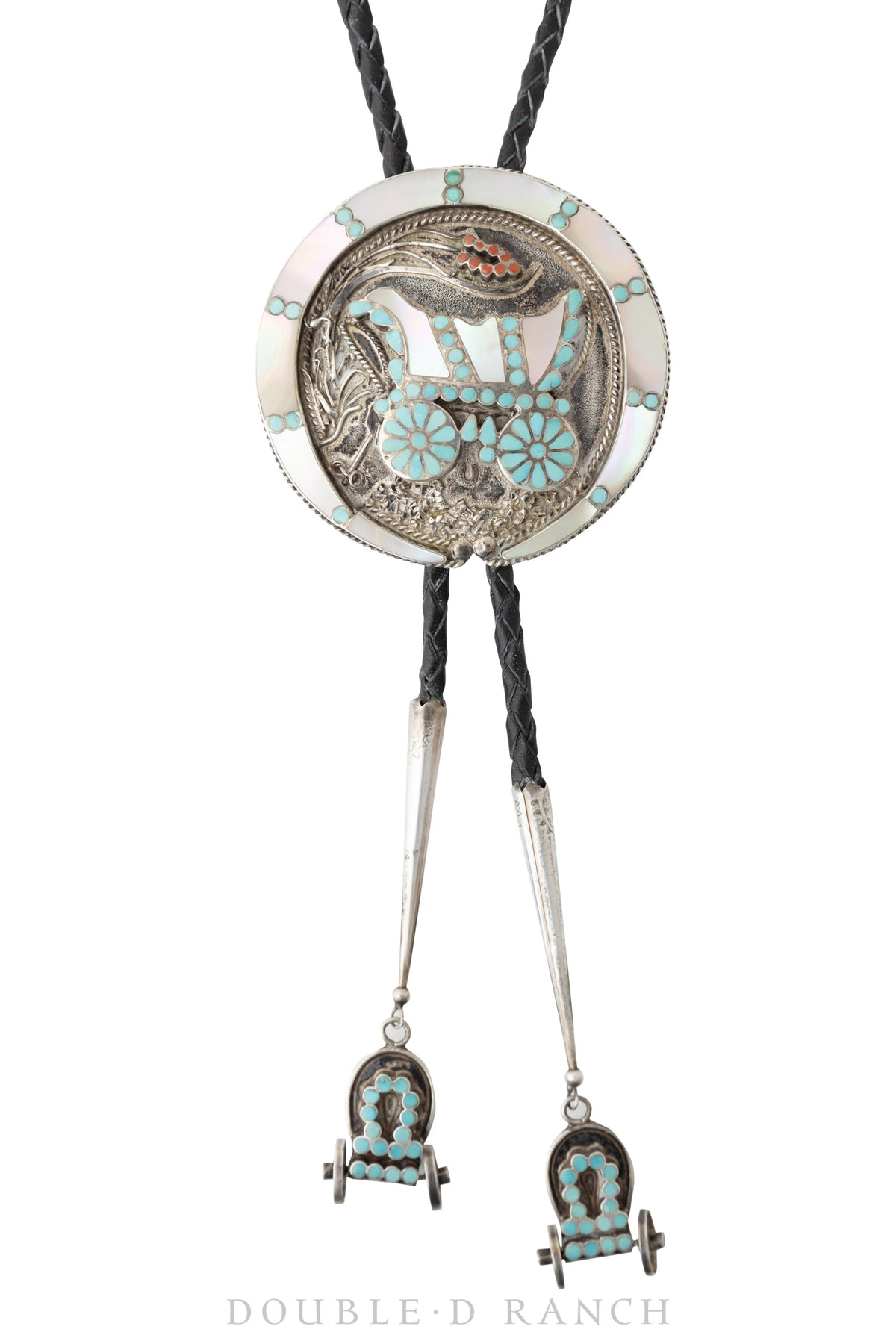 Bolo & Belt Set, Inlay, Conestoga Wagon, Dishta, Hallmark, Vintage, 1693