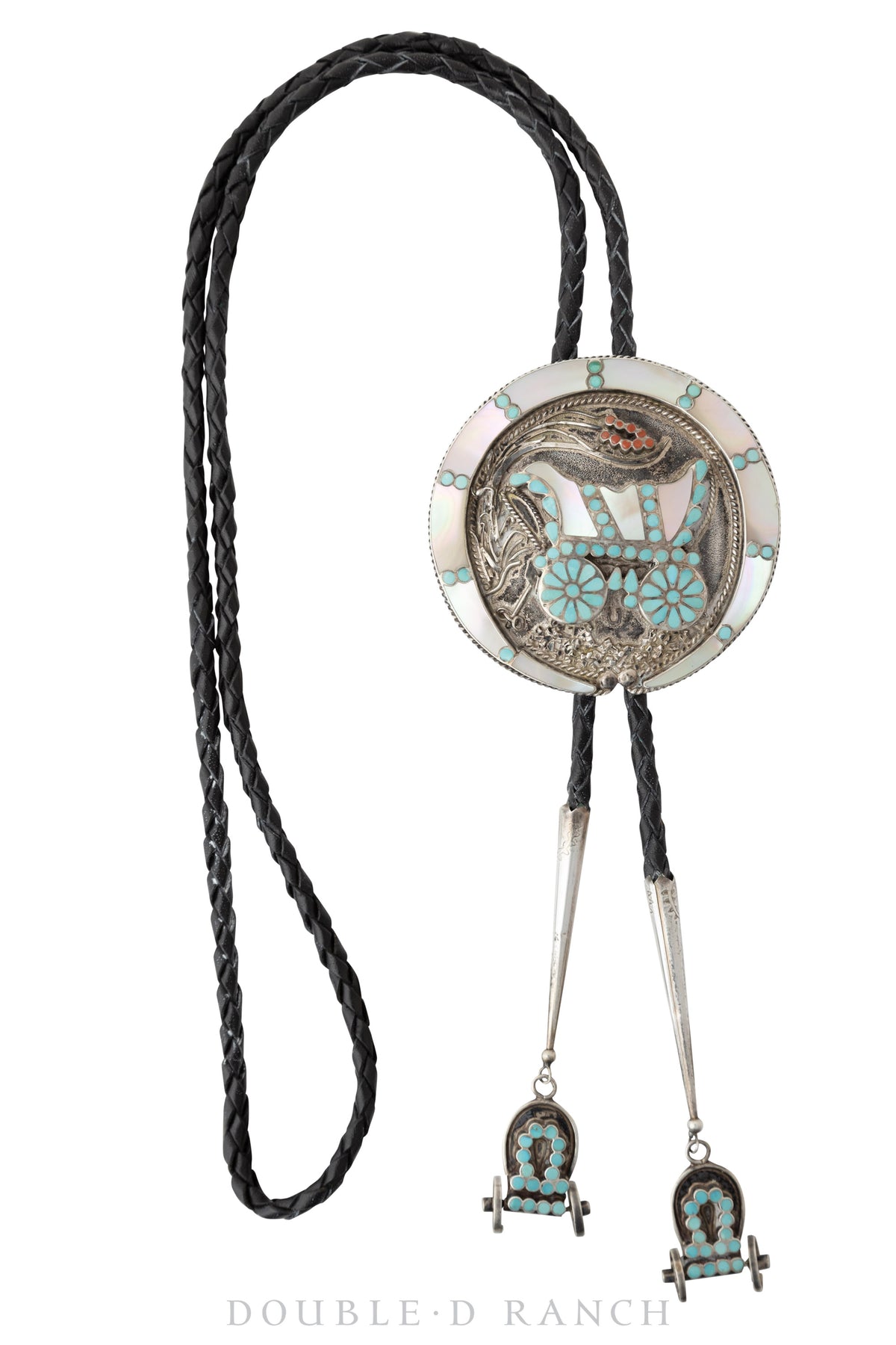 Bolo & Belt Set, Inlay, Conestoga Wagon, Dishta, Hallmark, Vintage, 1693