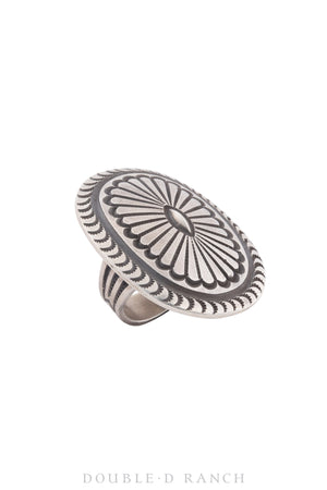 Ring, Concho, Sterling Silver, Stampwork, Hallmark, Contemporary, 1280