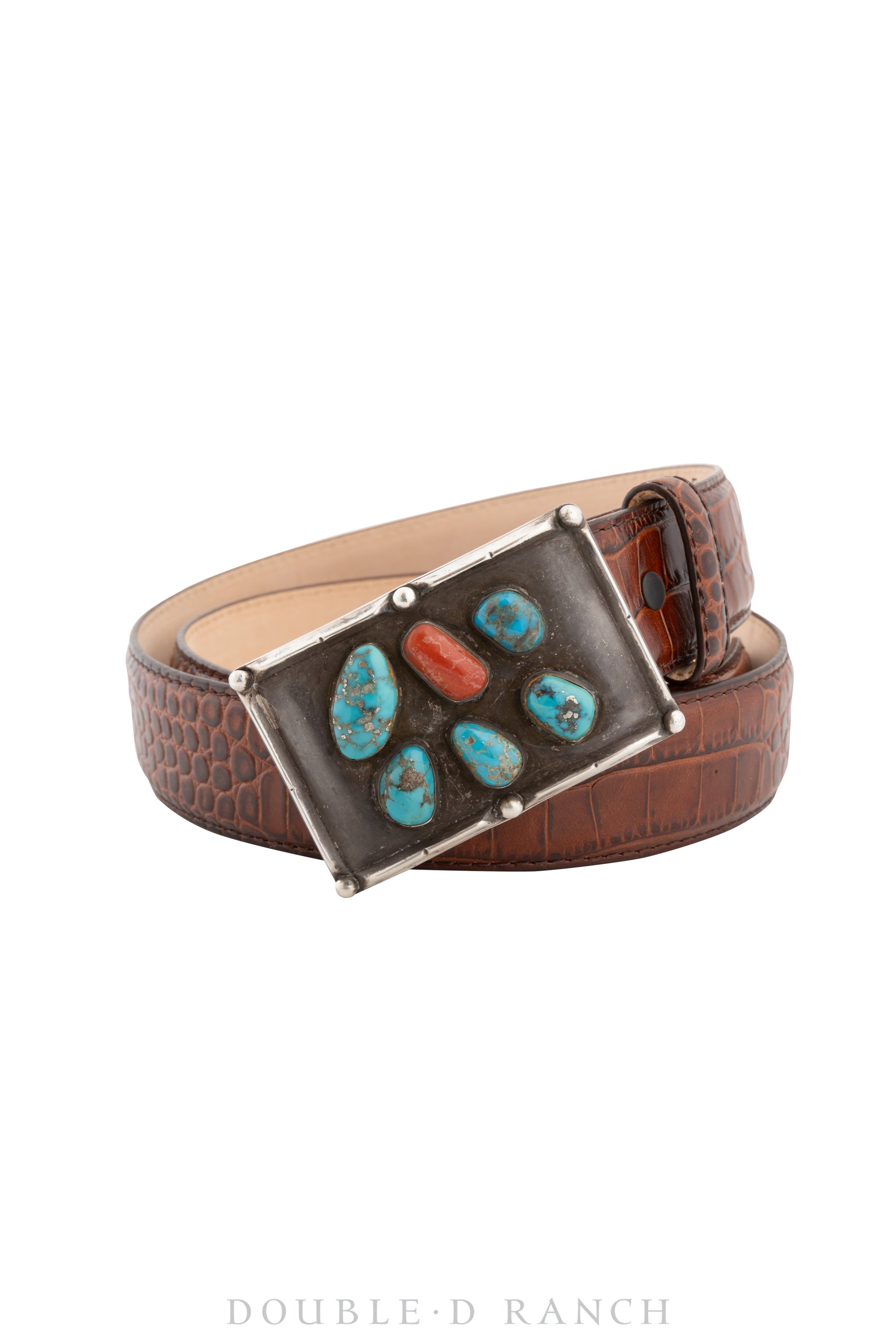 Belt, A Vintage, Buckle, Turquoise & Coral, Hallmark, Vintage, 584