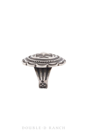 Ring, Concho, Sterling Silver, Stampwork, Hallmark, Contemporary, 1279