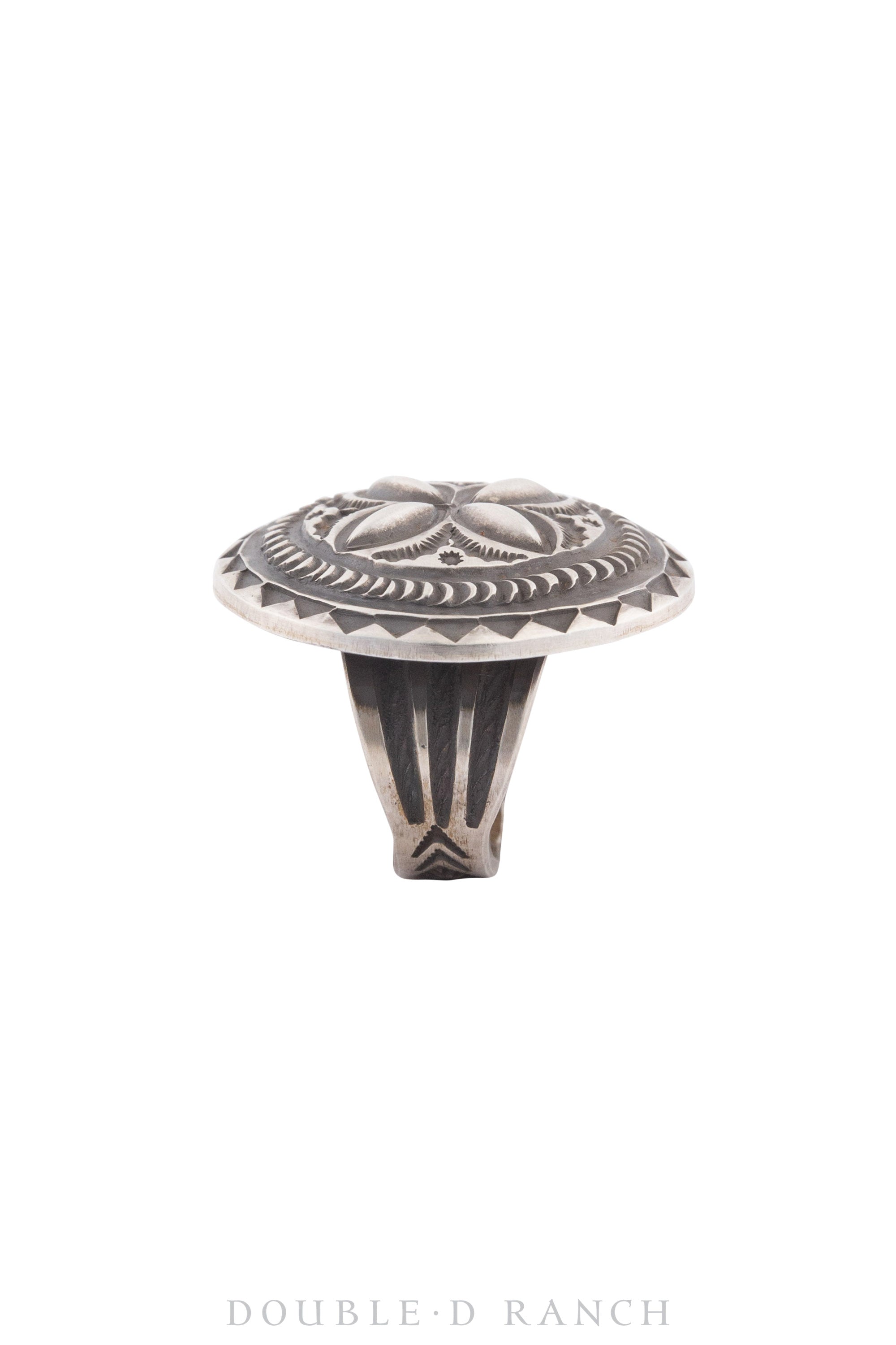 Ring, Concho, Sterling Silver, Stampwork, Hallmark, Contemporary, 1281