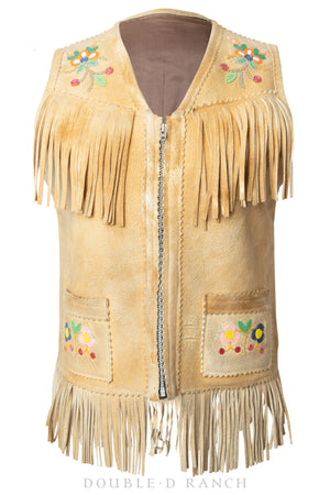 Vest, Vintage, Beaded, Floral, Montana Crow, Vintage ‘70s, 668