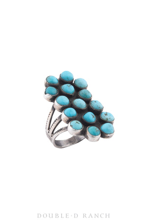 Ring, Cluster, Turquoise, Vintage, 1328