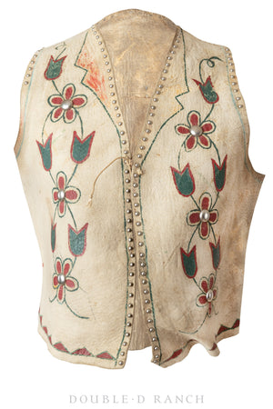 Miscellaneous, Artifact, Vest, Deerskin with Painting & Nails, Cheyenne, Vintage ‘20s, 750