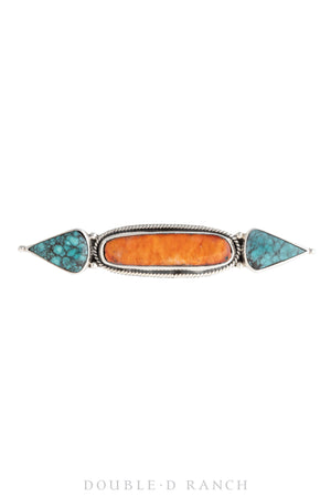Pin, Bar, Turquoise & Orange Spiny Oyster, Contemporary, 874