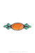 Pin, Bar, Turquoise & Orange Spiny Oyster, Contemporary, 872