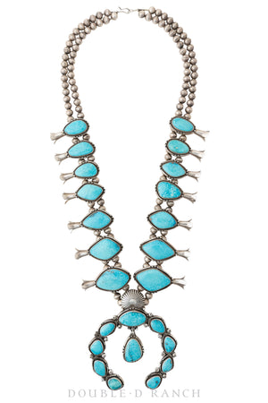 Necklace, Squash Blossom, Turquoise, Mark, Vintage, 1524