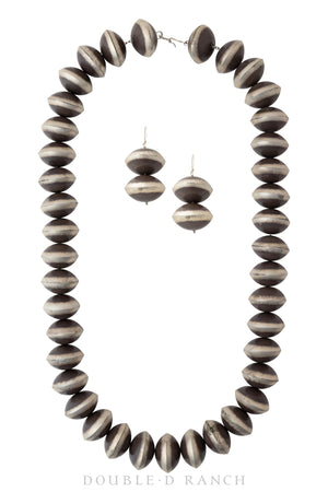 Necklace, Desert Pearls, Sterling Sliver, Includes Matching Earrings, Huge, Contemporary, 1710