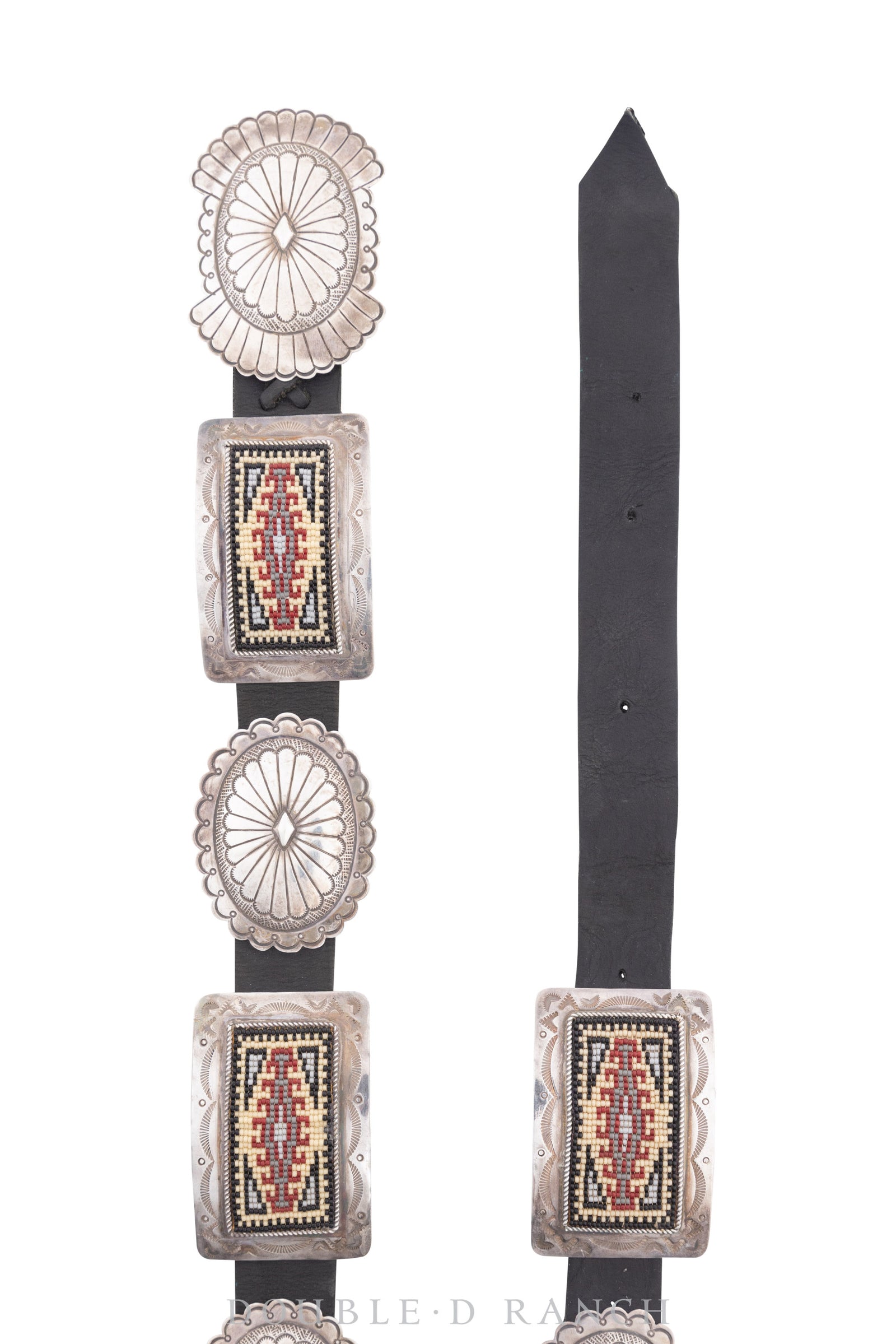 Belt, A Vintage, Concho, Sterling Silver & Beadwork, Hallmark, Contemporary, 523