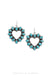 Earrings, Novelty, Turquoise, Hearts, Hallmark, Contemporary, 1491