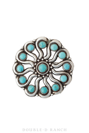 Pin, Cluster, Turquoise, Radiating Spiral, Vintage, 855