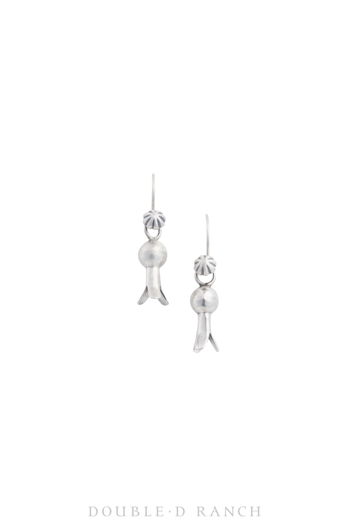 Earrings, Drops, Sterling Silver, Squash Blossoms, Contemporary, 1514