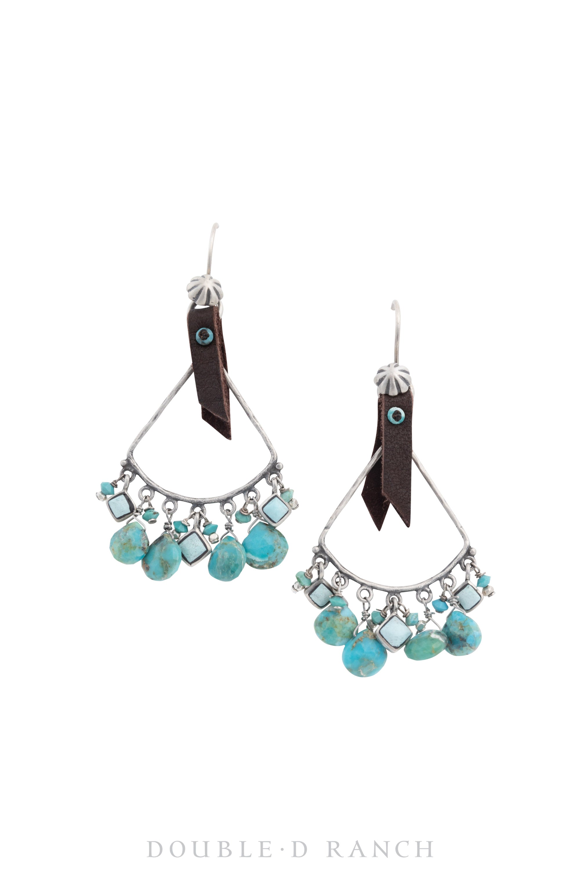 Earrings, Chandeliers, Turquoise, Triangle Sweeps, Contemporary, 1493
