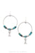 Earrings, Hoop, Turquoise, Sterling Silver, Contemporary, 1468
