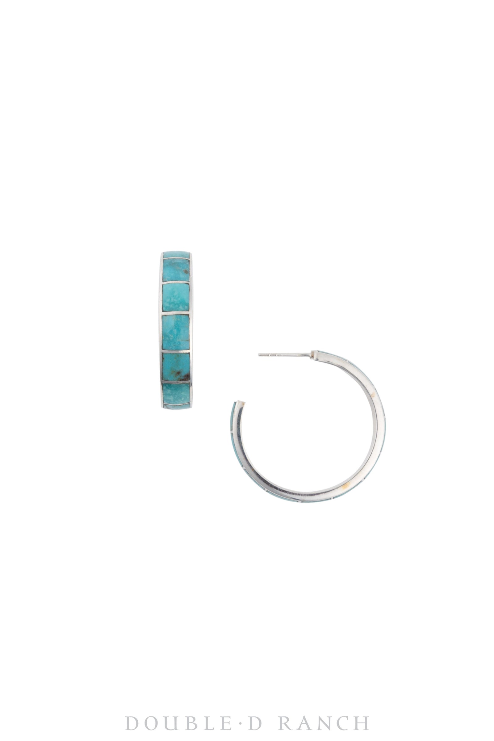 Earrings, Hoop, Turquoise, Inlay, Contemporary, 1520