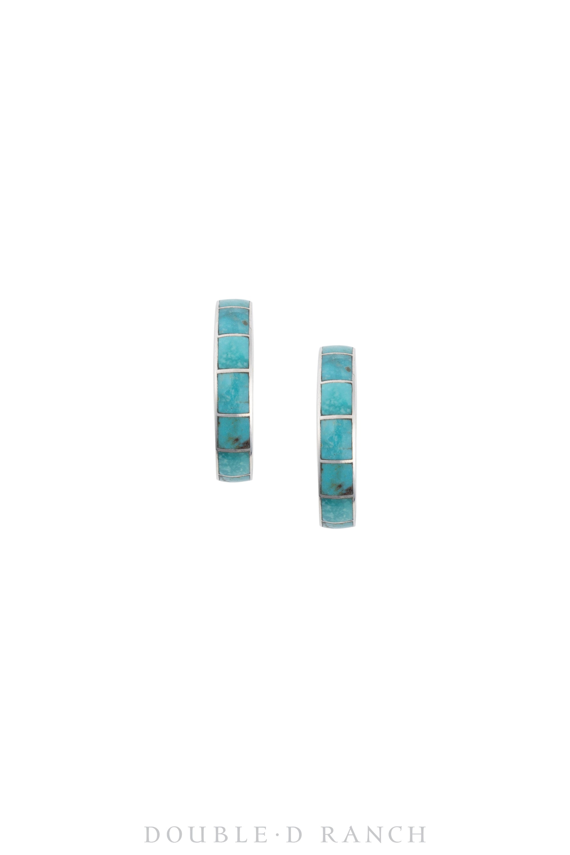 Earrings, Hoop, Turquoise, Inlay, Contemporary, 1520