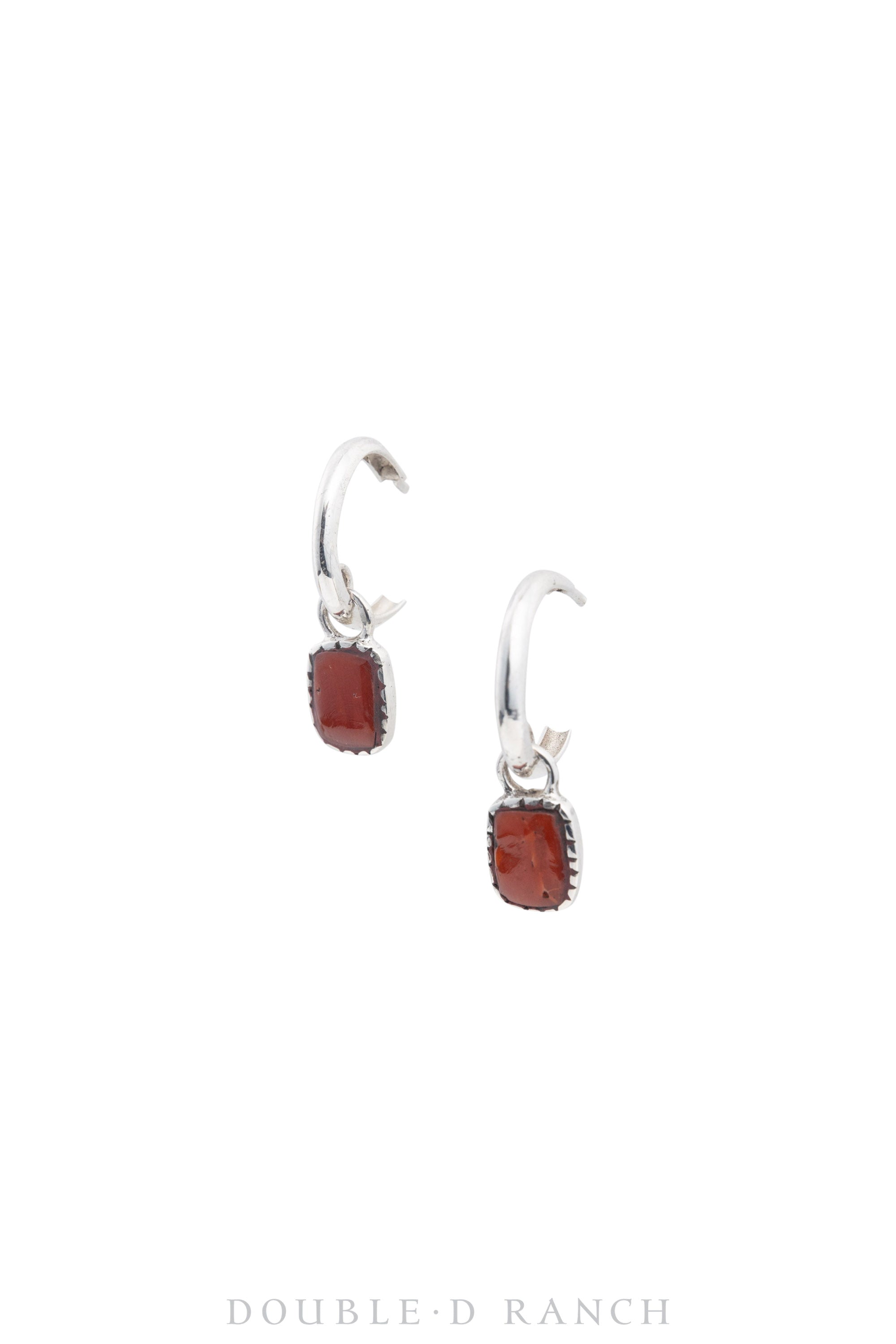 Earrings, Hoops, Coral, Contemporary, 1521