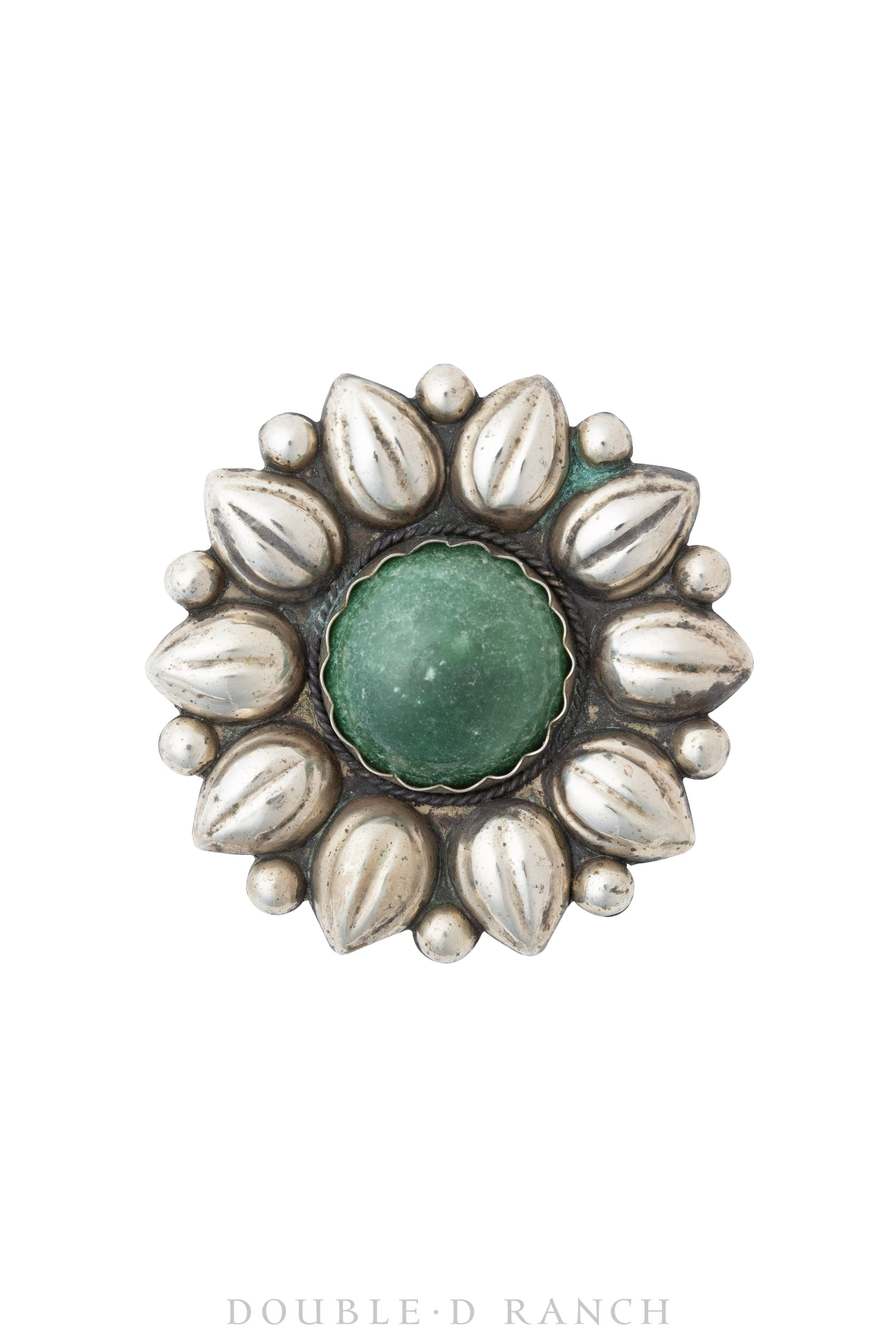 Pin, Natural Stone, Green Agate, Taxco, Vintage '50, 865