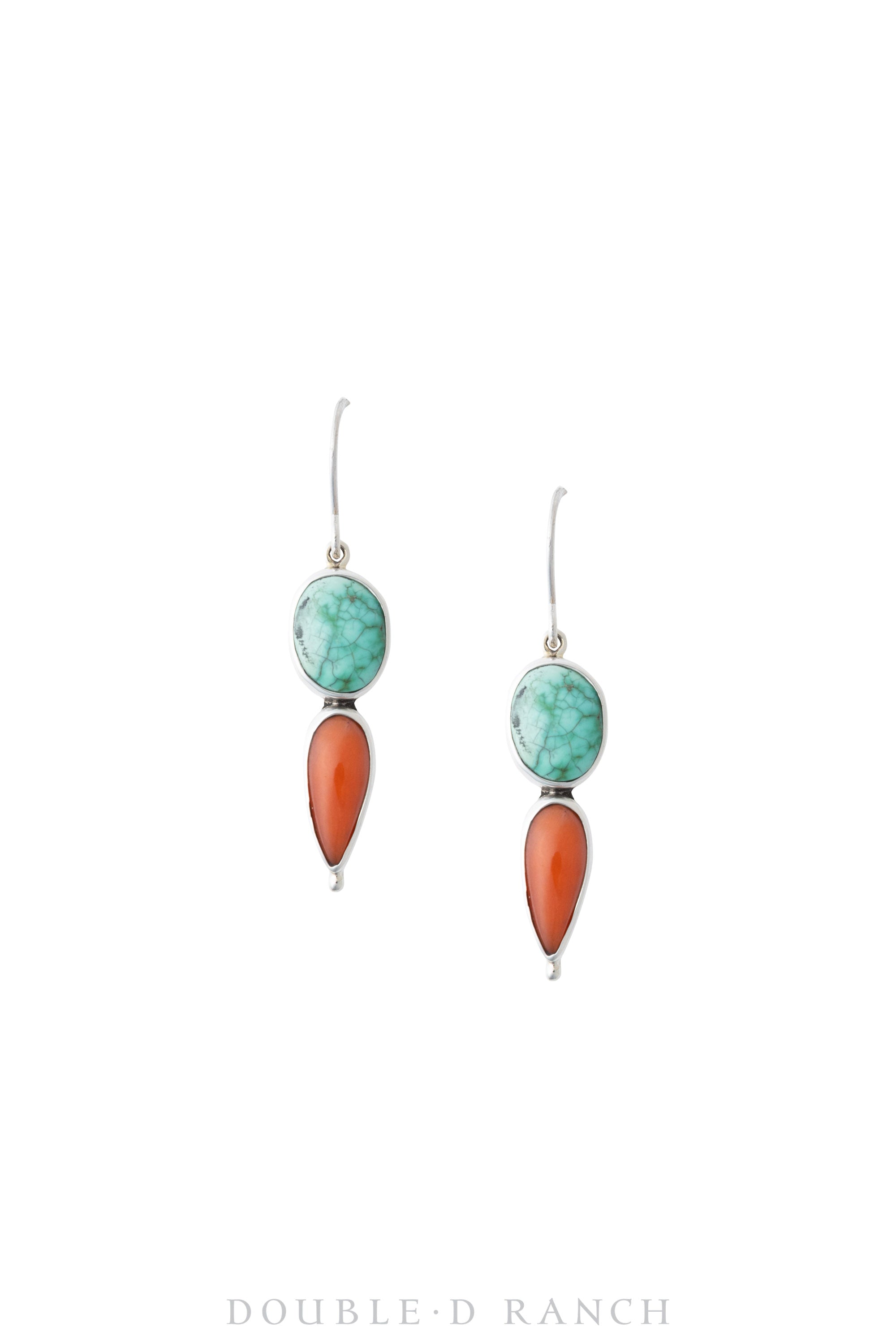 Earrings, Dangle, Turquoise & Carnelian Agate, Contemporary, 1197