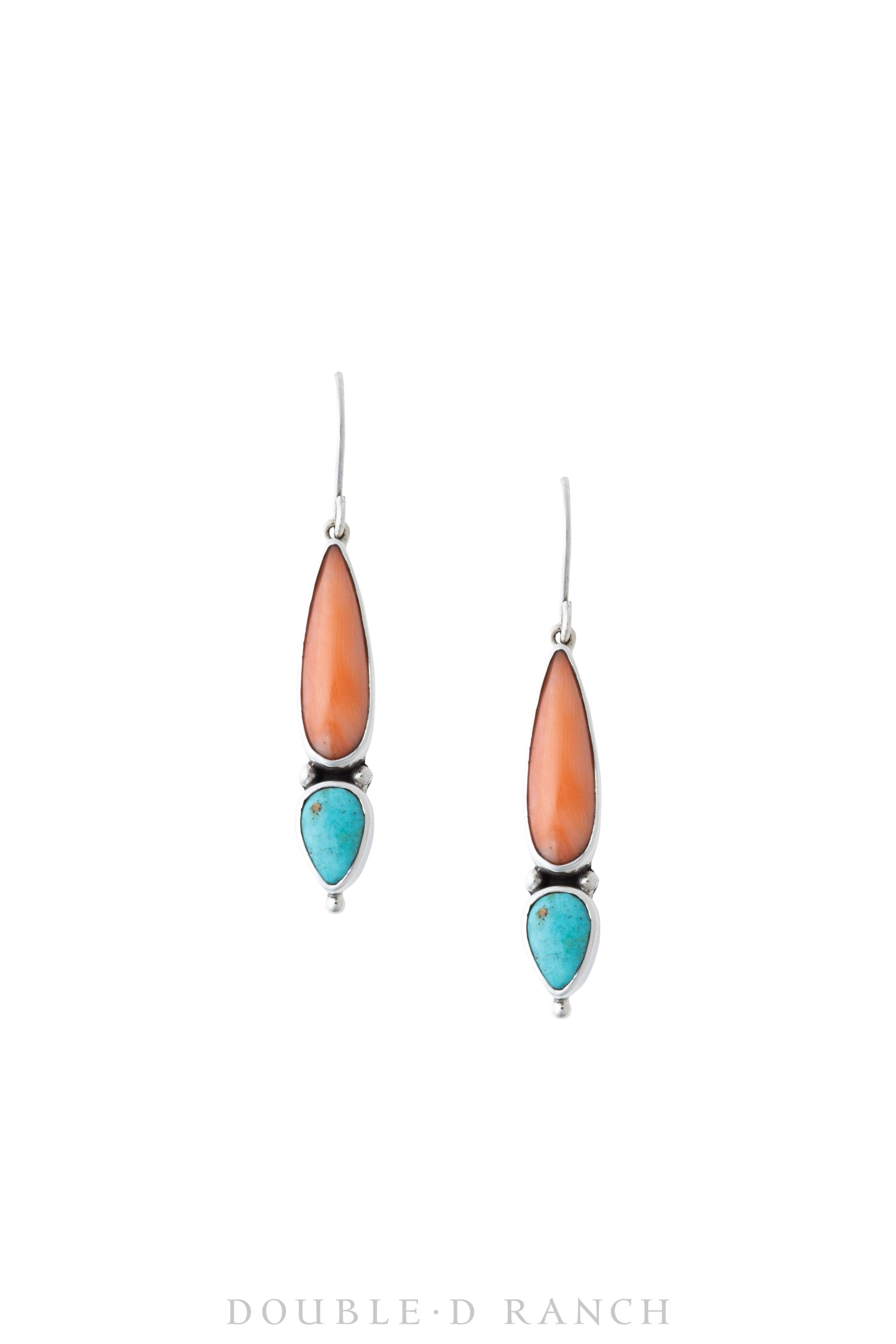 Earrings, Dangle, Turquoise & Carnelian Agate, Contemporary, 1198