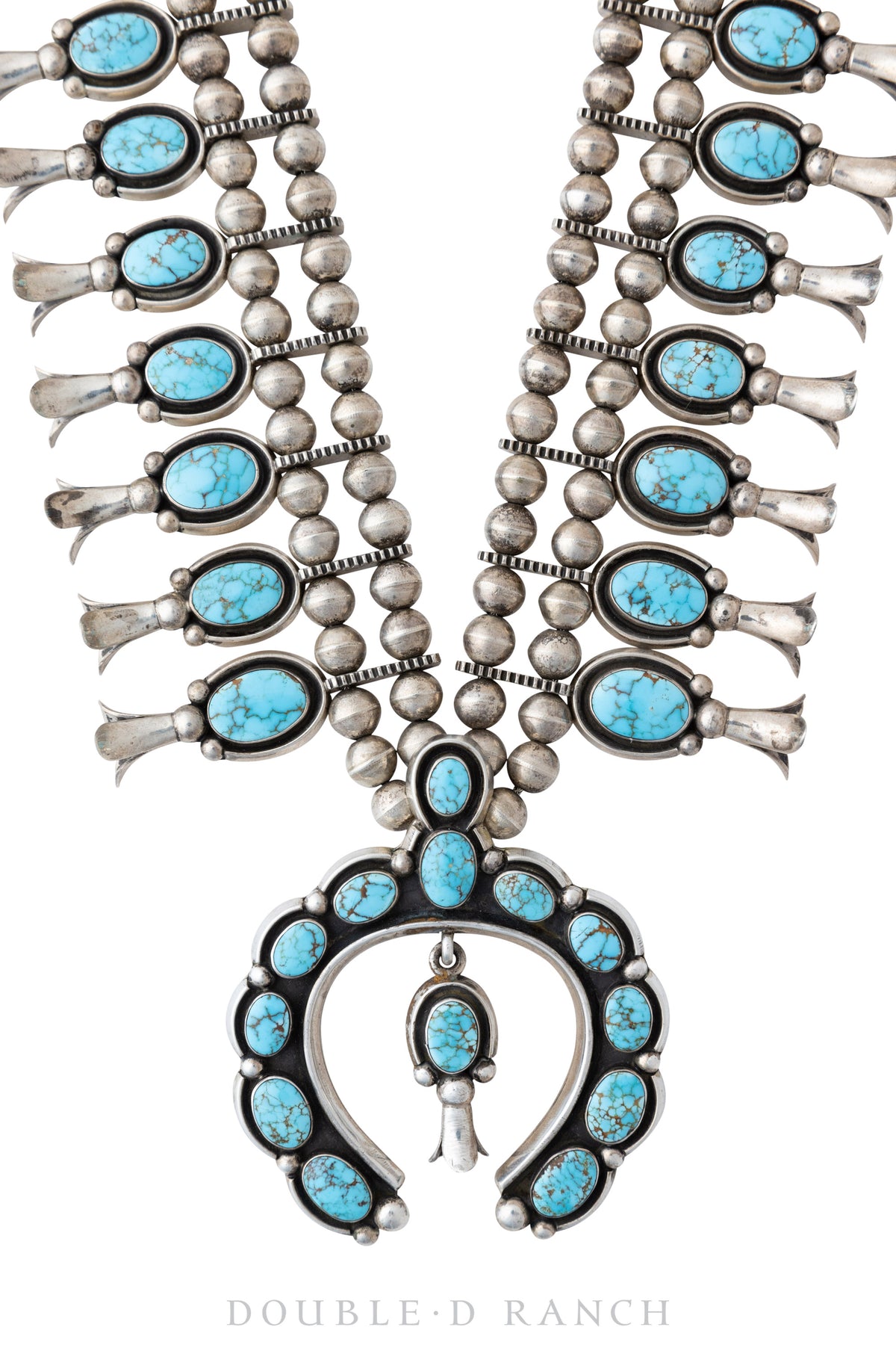 Necklace, Squash Blossom, Turquoise, Matching Earrings, Hallmark, Vintage, 1981