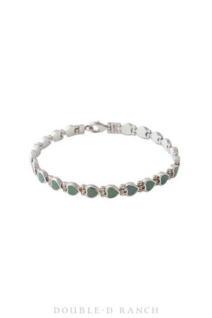 Bracelet, Tennis, Turquoise, Hearts, Hallmark, Contemporary, 3372
