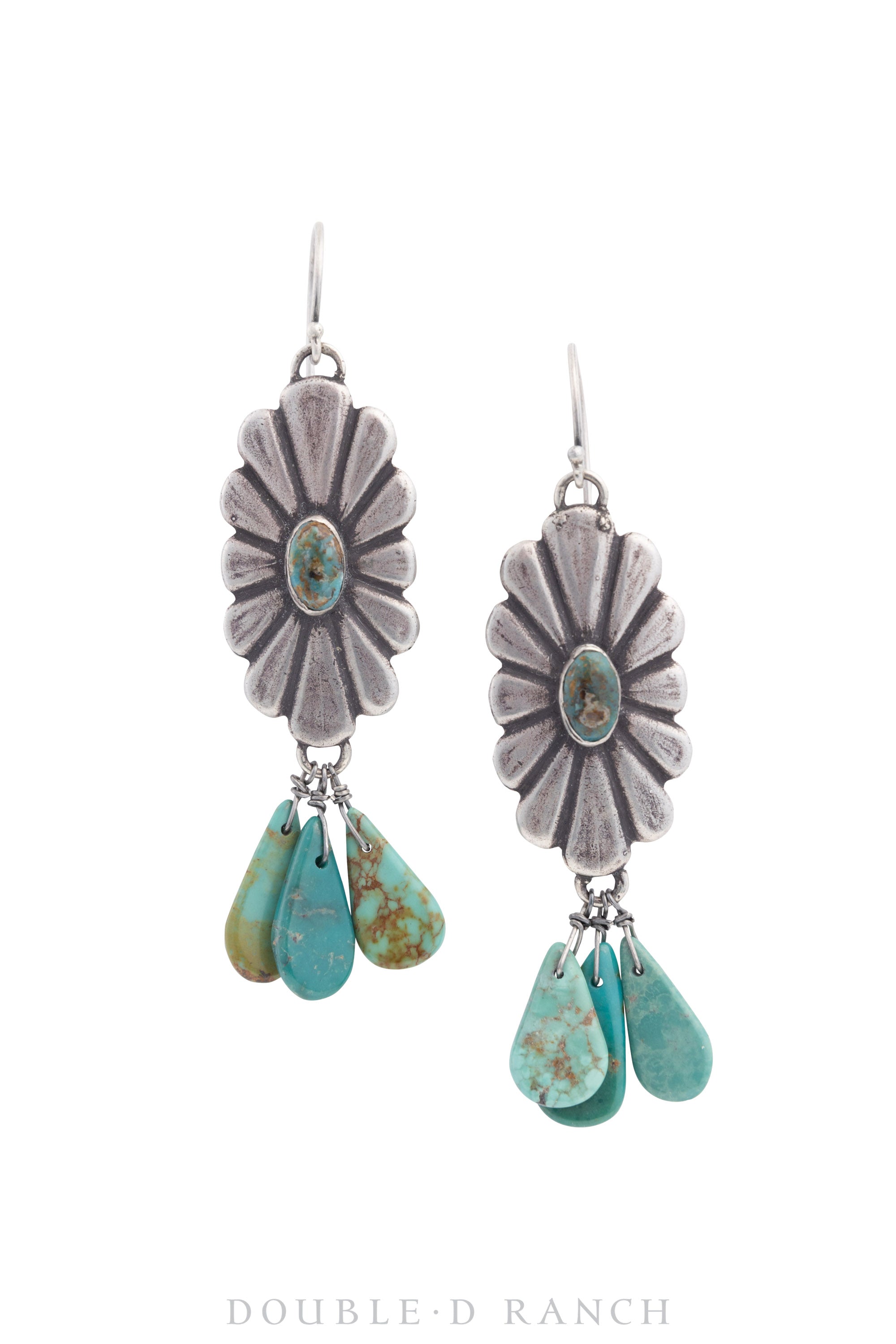 Earrings, Drops, Turquoise, Concho, Contemporary, 1511