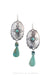 Earrings, Repurposed, Concho, Sterling Silver & Turquoise, 1474