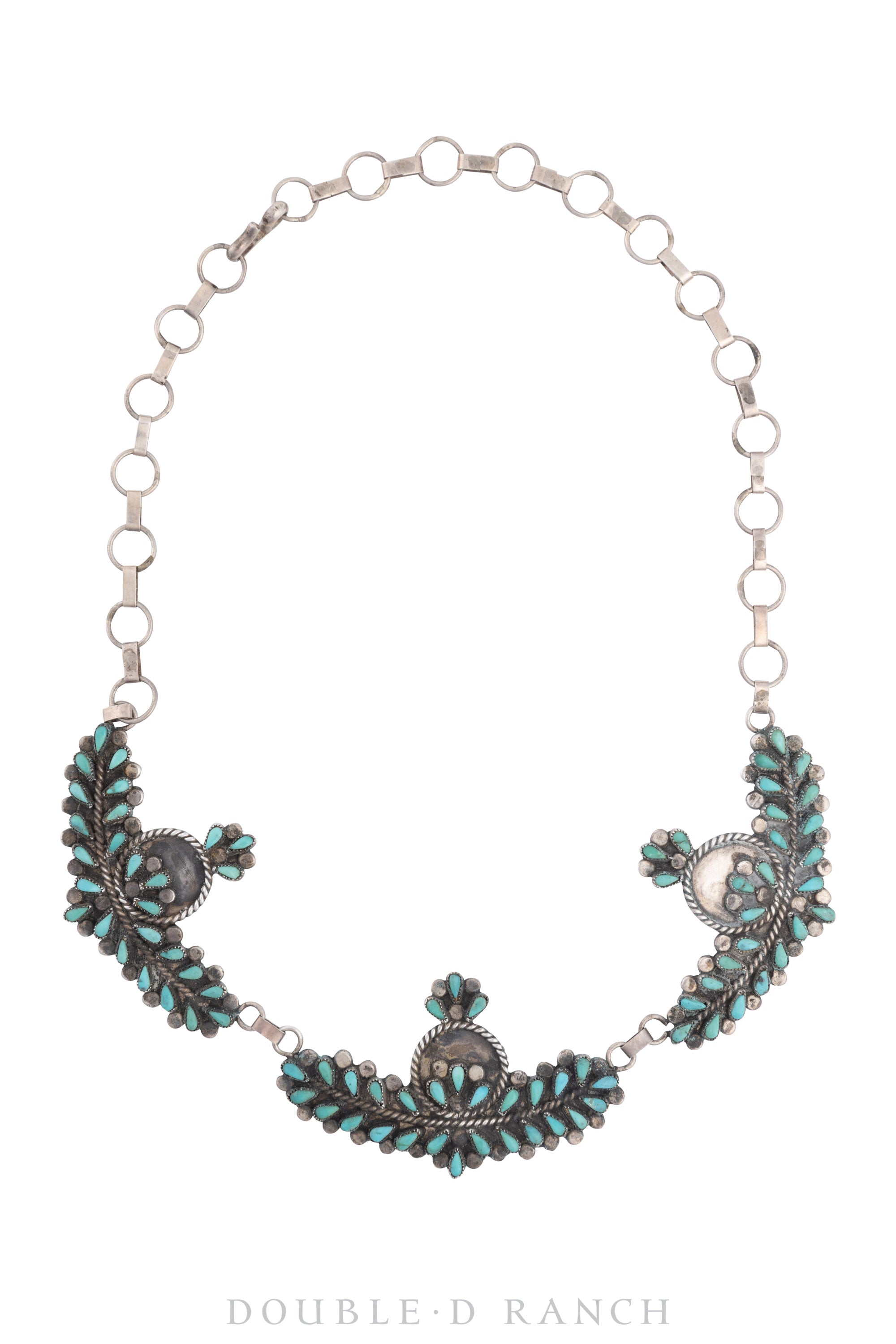 Necklace, Princess, Turquoise, Zuni Petit Point, Mark, Vintage ‘50s, 3107