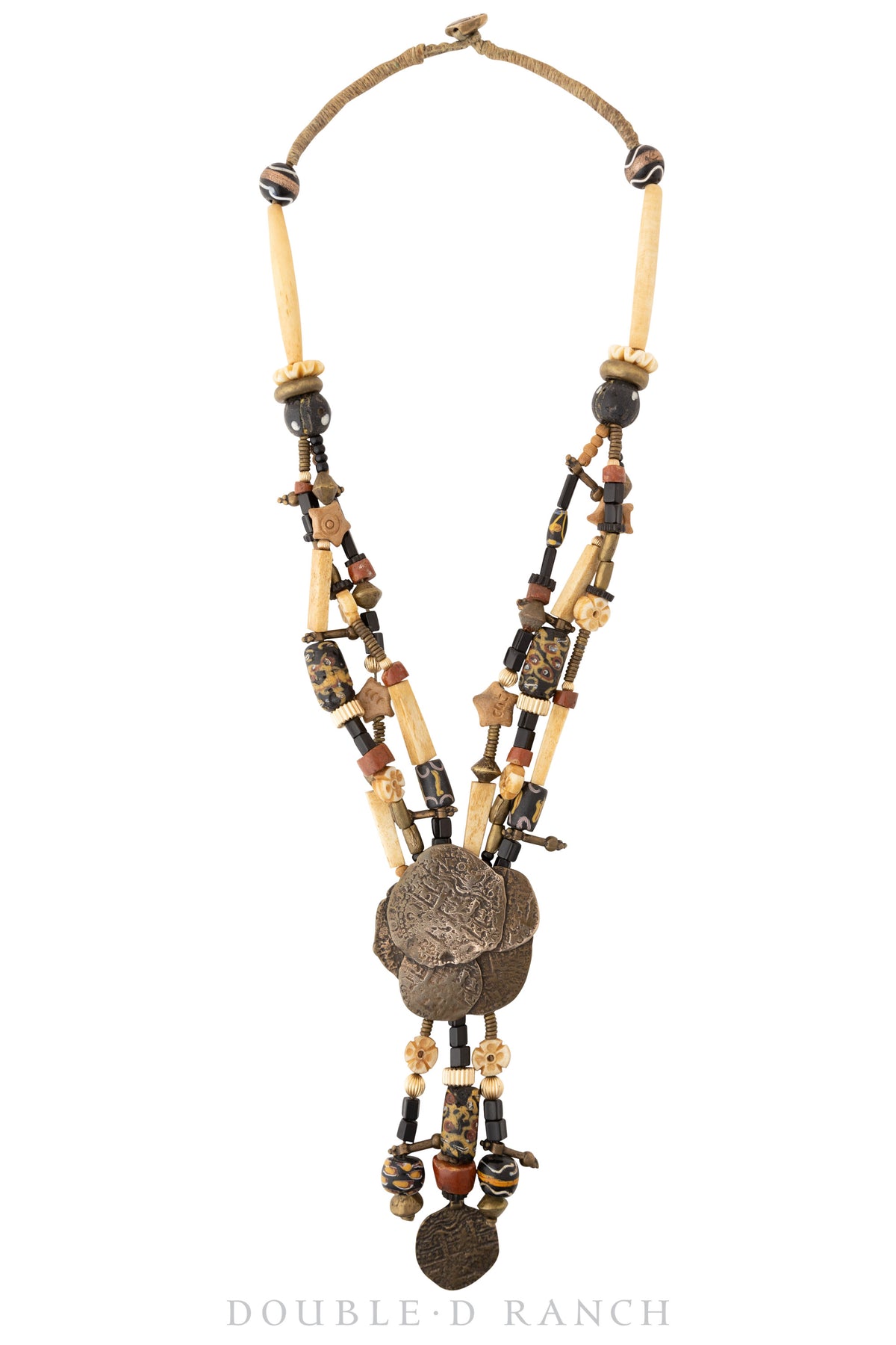 Necklace, Mummy's Bundle, Choker, Hairpipe & Bronze, Hallmark, Vintage, 1974