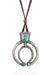 Necklace, Jesse Robbins, Leather Thong, Turquoise, Naja, Artisan Hallmark, Contemporary, 3091