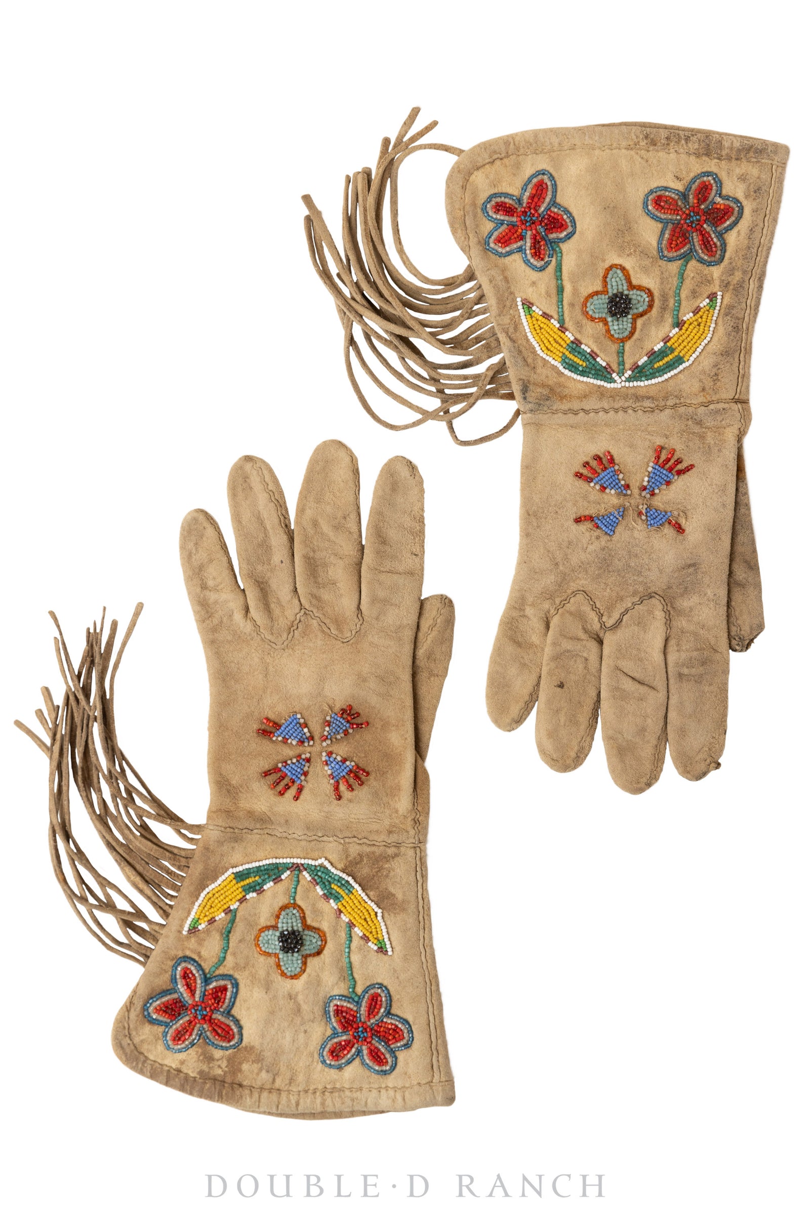 Miscellaneous, Gauntlet, Beaded, Sioux-Metis, Floral, Vintage 1900-1910, 770