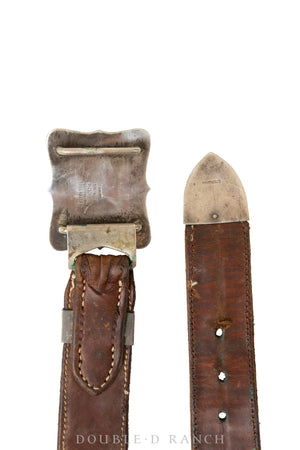 Belt, A Buckle, Horse Profile, Coordinating Tip & Keeper, Western, Keystone Hallmark, Vintage, Mid-20th Century, 477
