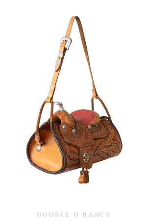 Bag, Shoulder, Saddle, Sterling Silver Buckle, Vintage, 1137