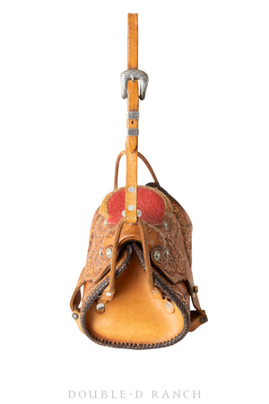 Bag, Shoulder, Saddle, Sterling Silver Buckle, Vintage, 1137
