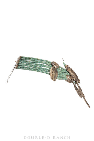 Necklace, Mummy's Bundle, Collar, Bead, Turquoise, Hallmark, Vintage, 3131